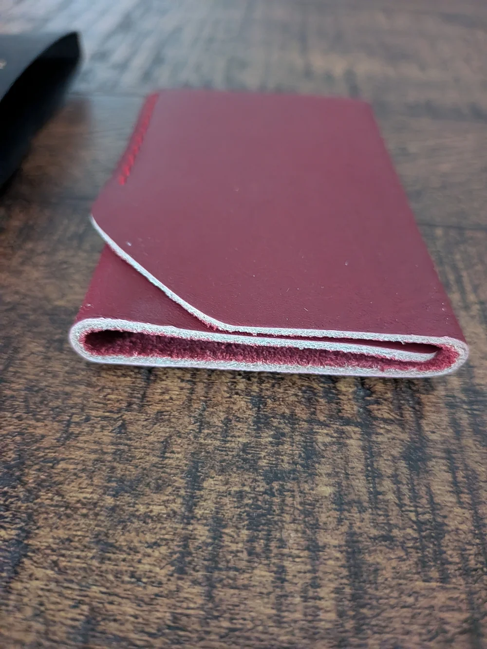 Burgundy Leather Card Sleeve